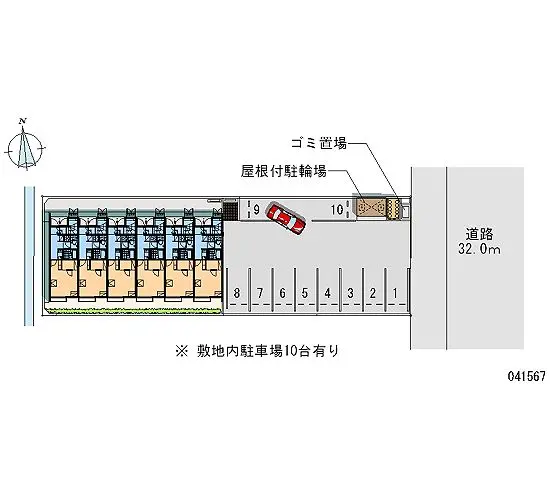 ★手数料０円★岐阜市茜部大川１丁目　月極駐車場（LP）